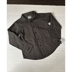 Cat & Jack Boys Plaid Button Down Shirt Green Black Red XS 4/5 NWT